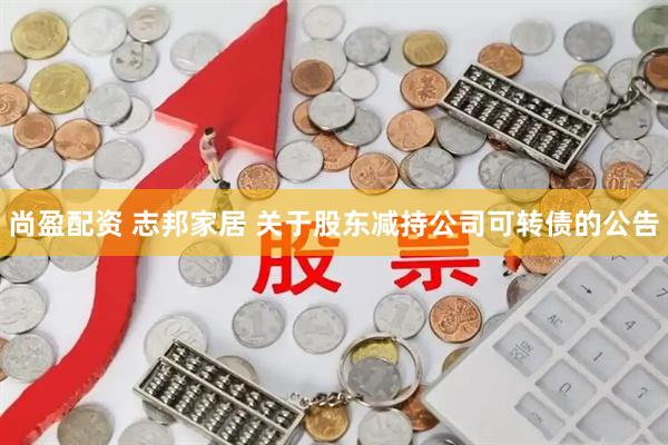 尚盈配资 志邦家居 关于股东减持公司可转债的公告